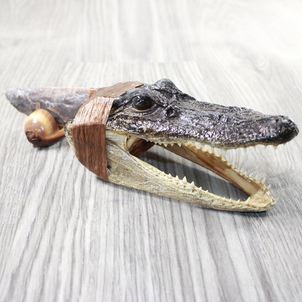 Alligator Head Handle Stone Blade Ornamental Knife #7157    Mountain Man Knife