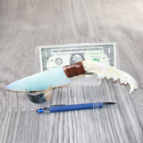 Coyote Jaw Handle Opalite Blade Ornamental Knife #0965     Mountain Man Knife