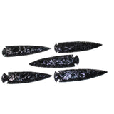 5 Obsidian Ornamental Spearheads  #965     Arrowhead