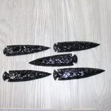 5 Obsidian Ornamental Spearheads  #965     Arrowhead