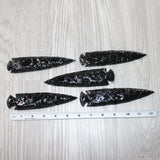 5 Obsidian Ornamental Spearheads  #965     Arrowhead