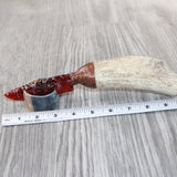 Elk Antler Handle Glass Blade Ornamental Knife #1065    Mountain Man Knife