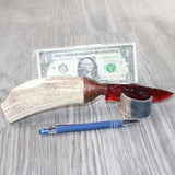 Elk Antler Handle Glass Blade Ornamental Knife #1065    Mountain Man Knife