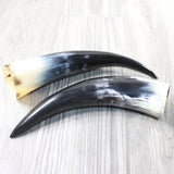 2 Polished Cow Horns #4257   Natural colored