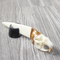 Muskrat Skull Handle Bone Blade Ornamental Knife #33-157    Mountain Man Knife
