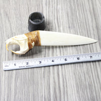 Muskrat Skull Handle Bone Blade Ornamental Knife #33-157    Mountain Man Knife