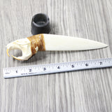 Muskrat Skull Handle Bone Blade Ornamental Knife #33-157    Mountain Man Knife