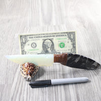Orthoceras Fossil Handle Opalite Blade Ornamental Knife #2257     Mountain Man Knife
