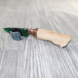 Hair-on Deer Bone Handle Glass Blade Ornamental Knife #1265    Mountain Man Knife
