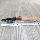 Hair-on Deer Bone Handle Glass Blade Ornamental Knife #1265    Mountain Man Knife