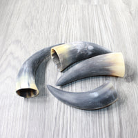 4 Small Raw Unfinished Cow Horns #0657   Natural Colored