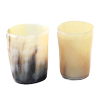 2 Small Horn Glasses #2657       Medieval Tankard Double Shot Glass