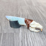 Muskrat Skull Handle Opalite Blade Ornamental Knife #1165     Mountain Man Knife