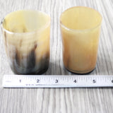 2 Small Horn Glasses #2657       Medieval Tankard Double Shot Glass