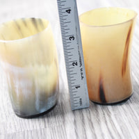 2 Small Horn Glasses #2657       Medieval Tankard Double Shot Glass