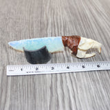 Muskrat Skull Handle Opalite Blade Ornamental Knife #1165     Mountain Man Knife