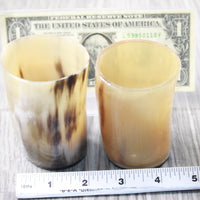 2 Small Horn Glasses #2657       Medieval Tankard Double Shot Glass