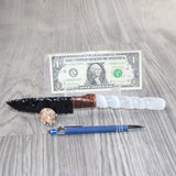 Selenite Spiral Handle Obsidian Blade Ornamental Knife #1165  Mountain Man Knife