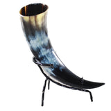1 Polished Cow Horn With Stand #3757    Natural Colored