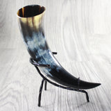 1 Polished Cow Horn With Stand #3757    Natural Colored