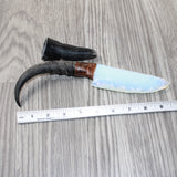 Impala Horn Handle Opalite Blade Ornamental Knife #2165     Mountain Man Knife