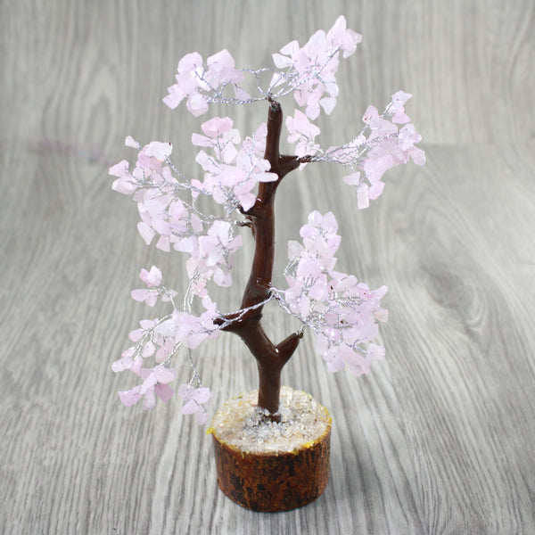1 Medium Rose Quartz Chip Tree About 9 Inches Tall #0647
