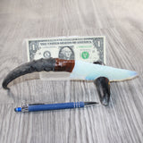 Impala Horn Handle Opalite Blade Ornamental Knife #2165     Mountain Man Knife