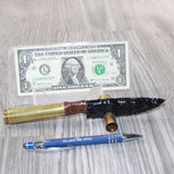 50 Cal Shell Casing Handle Obsidian Blade Ornamental Knife #2165  Mountain Man Knife