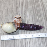 Parrot Puffer Fish Handle Glass Blade Ornamental Knife #1565    Mountain Man Knife