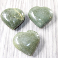 3 Aventurine Hearts Combined Weight of   304  Grams   #3857    Gemstone Hearts