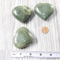 3 Aventurine Hearts Combined Weight of   304  Grams   #3857    Gemstone Hearts