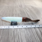 Goat Horn Handle Opalite Blade Ornamental Knife #2265     Mountain Man Knife