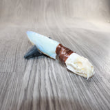Mink Skull Handle Opalite Blade Ornamental Knife #2165     Mountain Man Knife