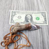 Grapevine Wood Handle Stone Blade Knife Necklace  #5957  Mountain Man Necklace
