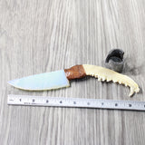 Coyote Jaw Handle Opalite Blade Ornamental Knife #0957     Mountain Man Knife