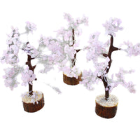 3 Medium Rose Quartz Chip Trees About 9 Inches Tall #0347