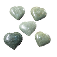 5 Aventurine Hearts Combined Weight of  490 Grams   #8957    Gemstone Hearts