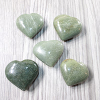 5 Aventurine Hearts Combined Weight of  490 Grams   #8957    Gemstone Hearts