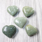 5 Aventurine Hearts Combined Weight of  490 Grams   #8957    Gemstone Hearts