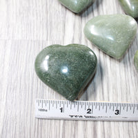 5 Aventurine Hearts Combined Weight of  490 Grams   #8957    Gemstone Hearts