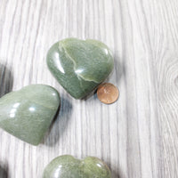 5 Aventurine Hearts Combined Weight of  490 Grams   #8957    Gemstone Hearts