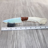 Deer Jaw Handle Opalite Blade Ornamental Knife #2865     Mountain Man Knife