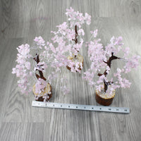3 Medium Rose Quartz Chip Trees About 9 Inches Tall #0347
