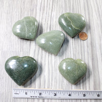 5 Aventurine Hearts Combined Weight of  490 Grams   #8957    Gemstone Hearts
