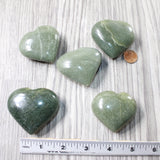 5 Aventurine Hearts Combined Weight of  490 Grams   #8957    Gemstone Hearts