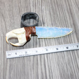 Muskrat Skull Handle Opalite Blade Ornamental Knife #2465     Mountain Man Knife