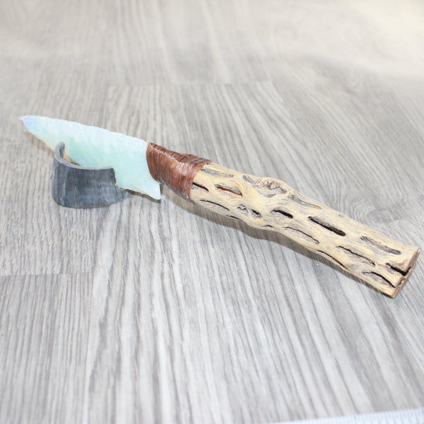Cholla Cactus Wood Handle Opalite Blade Ornamental Knife # 2165 Mounta –  Primitive Inspired