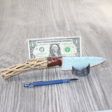Cholla Cactus Wood Handle Opalite Blade Ornamental Knife # 2165    Mountain Man Knife