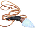 Goat Horn Handle  Opalite Blade Knife Necklace  #1765  Mountain Man Necklace