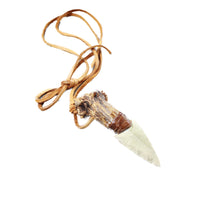 Deer Antler Crown Handle Stone Blade Knife Necklace  #5157  Mountain Man Necklace